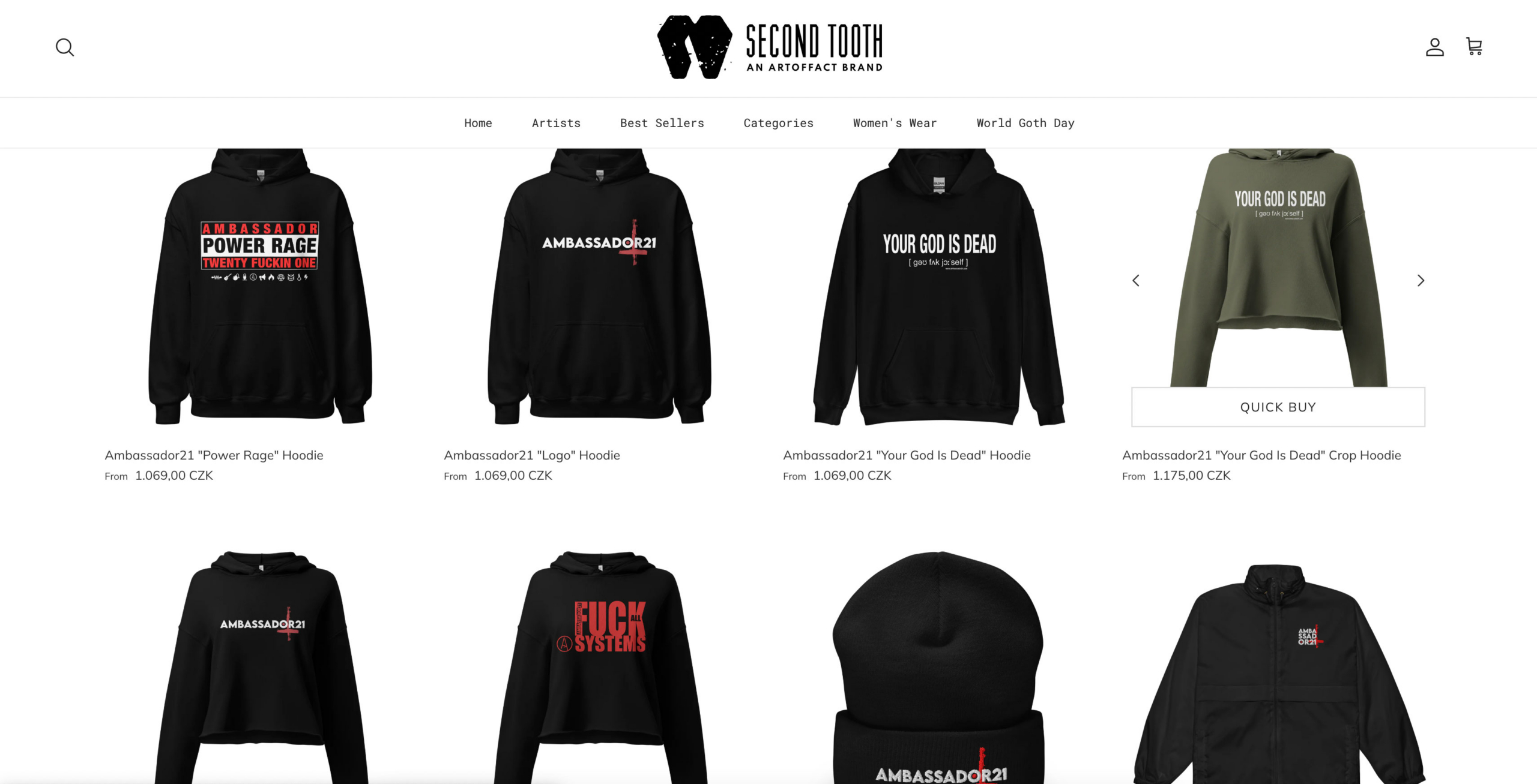 Second Tooth Merch https://secondtooth.com/collections/ambassador21